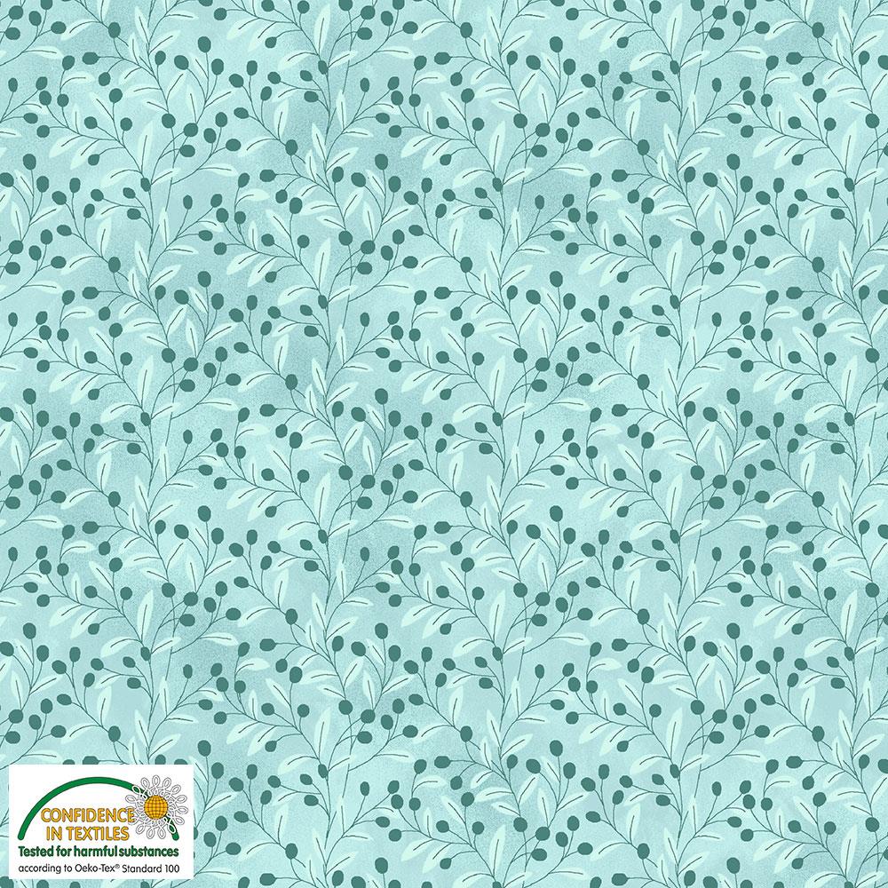 Quilters Combination kleine Zweige mit Beeren auf Mint