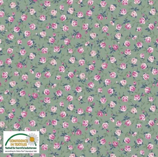 GiGi-Rose - Scattered flowers green