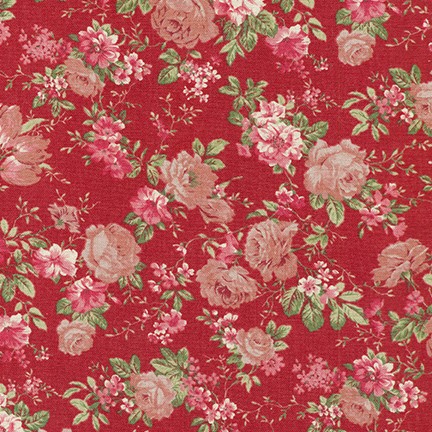 Cotton Flax Prints red Roses