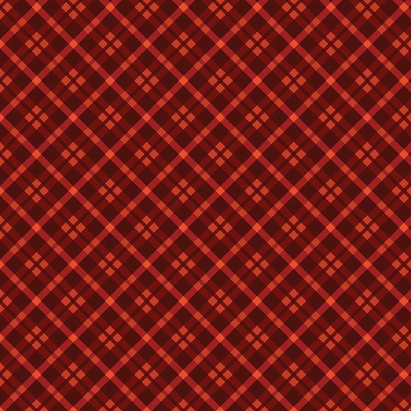 Autumn Cats, Plaid Season Red