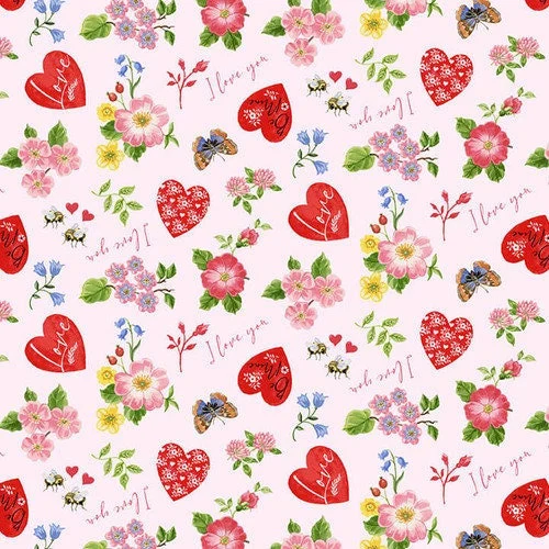 Be mine Tossed Hearts and Flowers