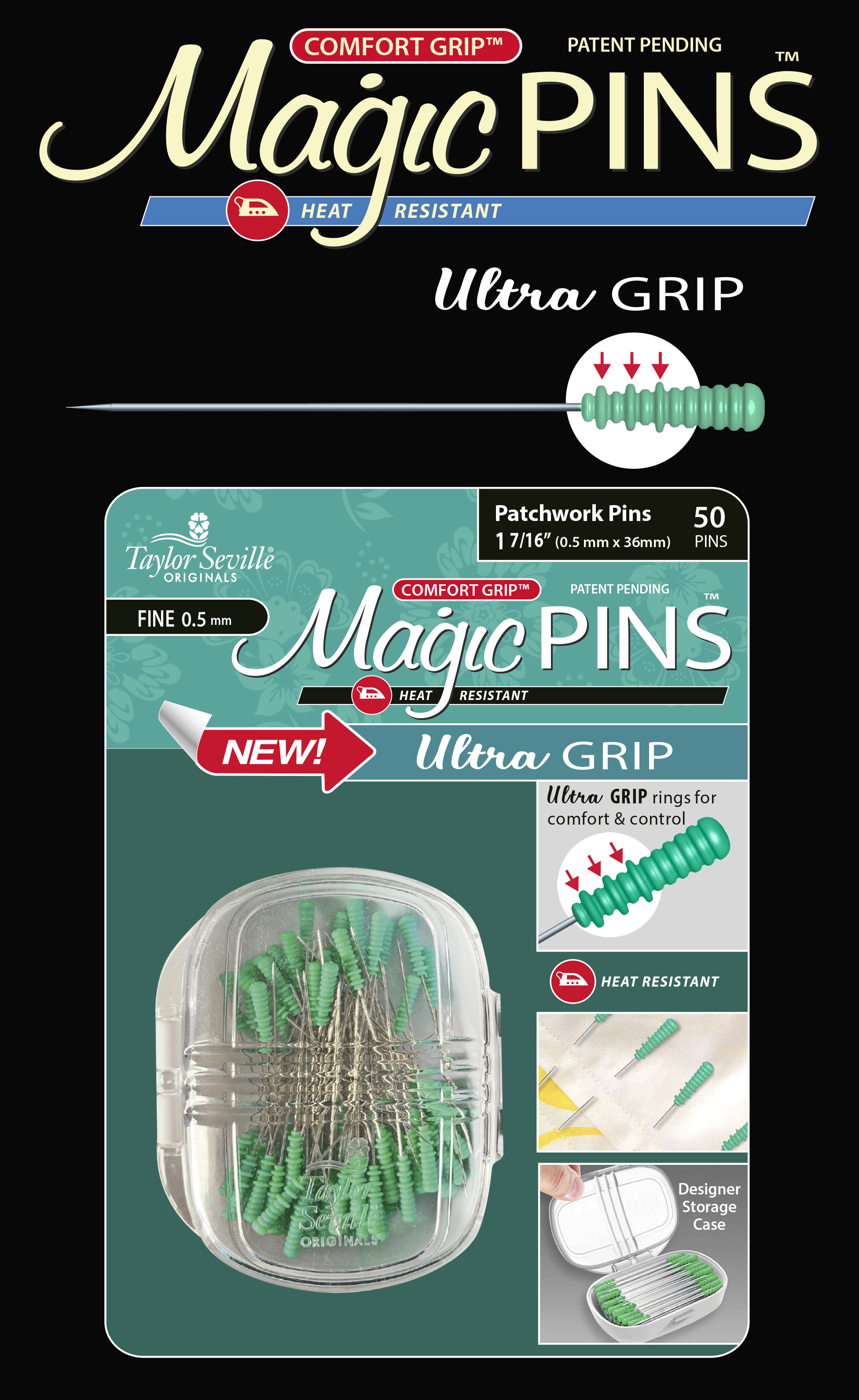 Magic Pins Ultra GRIP Patchwork fein 0,5 mm 