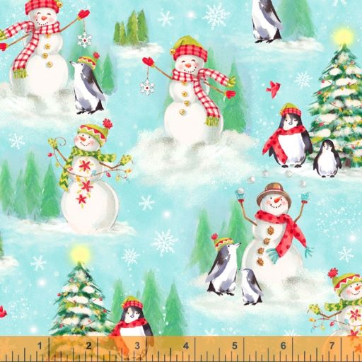 Snow Day Scene Ice Blue