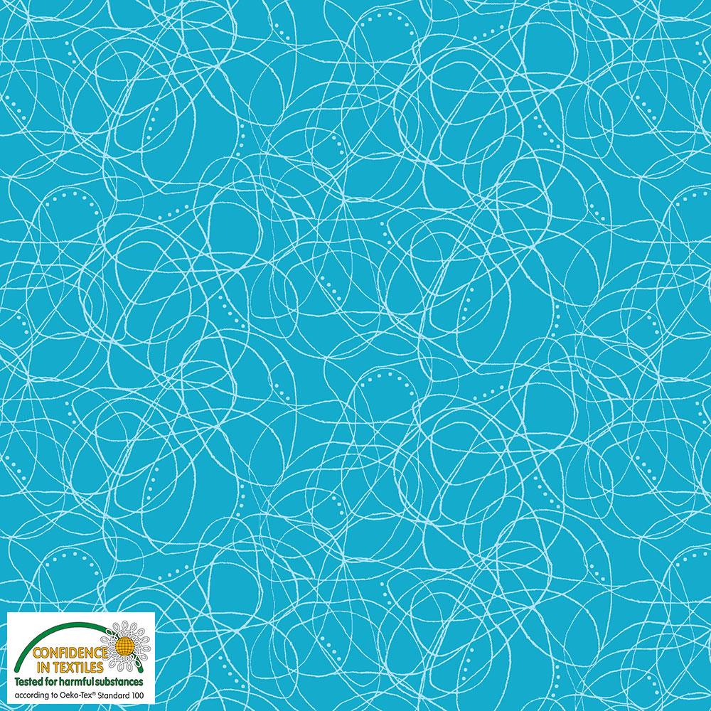 Quilters Combination hellblaue Schlingen auf Ozeanblau